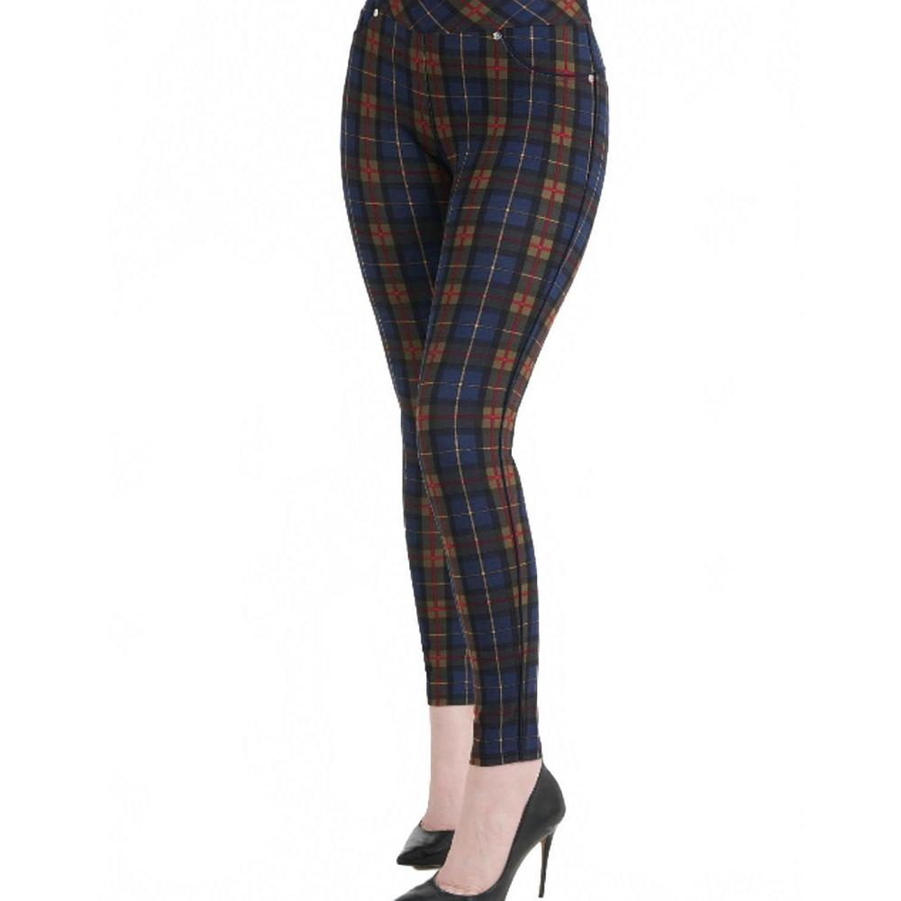 NEW PETER NYGARD luxe plaid piped jegging in blue